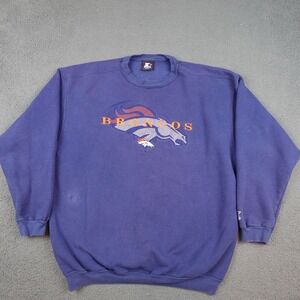 Vintage Denver Broncos Sweater Mens XL Blue NFL Football Starter Pullover 90s